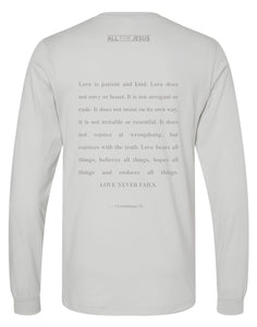 Silver 'Love Never Fails' Shirt