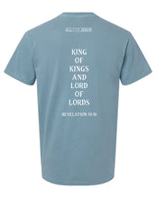 Load image into Gallery viewer, Ice Blue &#39;All Hail King Jesus&#39; Tee