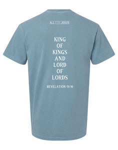 Ice Blue 'All Hail King Jesus' Tee