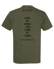 Load image into Gallery viewer, Military Green &#39;All Hail King Jesus&#39; Tee