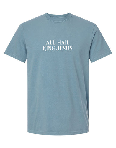 Ice Blue 'All Hail King Jesus' Tee