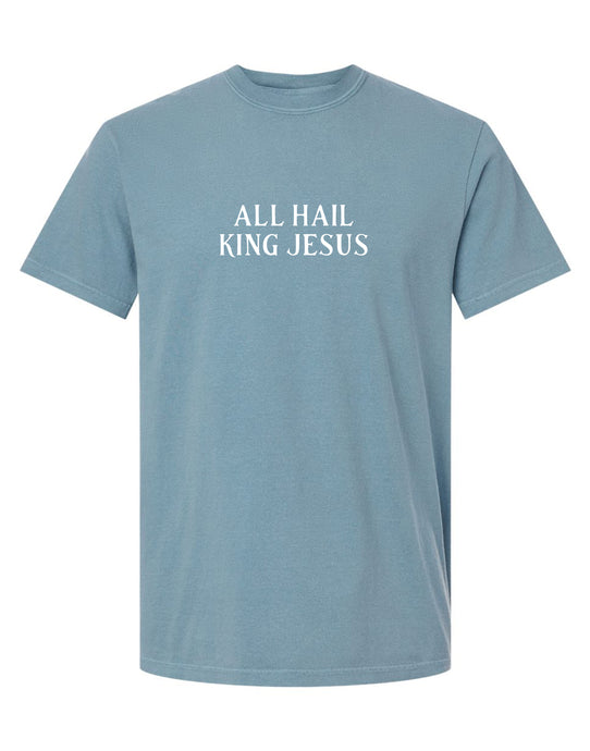 Ice Blue 'All Hail King Jesus' Tee