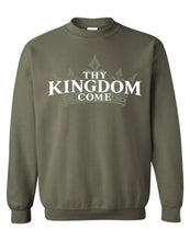 Load image into Gallery viewer, Military Green 'Thy Kingdom Come' Crewneck